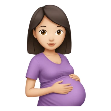 Newly pregnant Asian girl  sticker