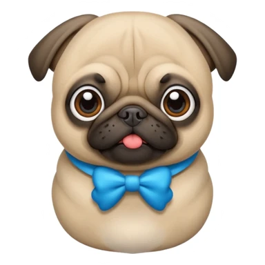 um pug com gravata borboleta azul sticker