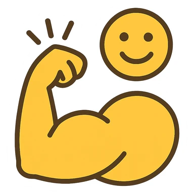 flat design style retention strength emoji sticker