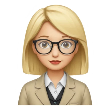 tailor woman with blonde hair and glasses sticker