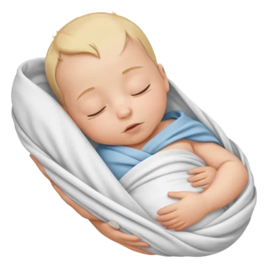 A new born baby boy wrapped in a swaddle sticker