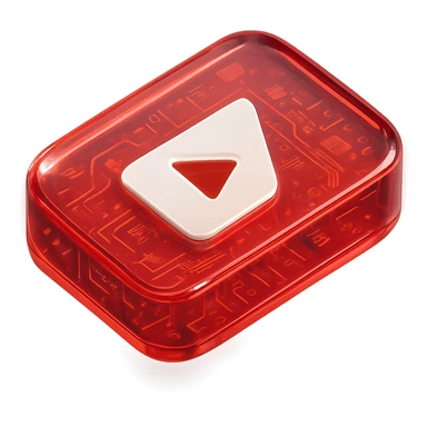 island YouTube play button, glossy circuit style sticker