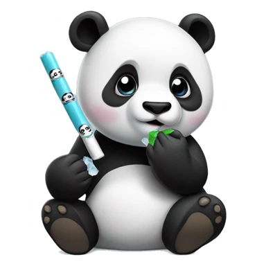 Panda eating ice cigaretts sticker