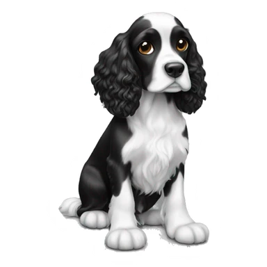 black and white cocker spaniel sticker