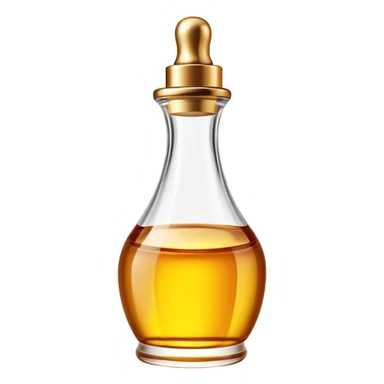 Gisou hair oil bottle, elegant glass bottle with gold cap, honey-infused hair oil, beauty product sticker