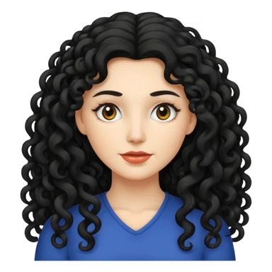 mujer blanca con cabello largo rizado negro sticker