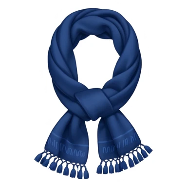 Realistic navy blue winter scarf isolated. sticker