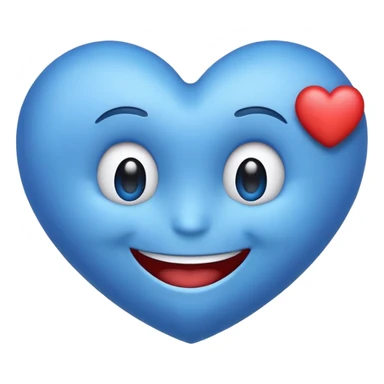 a blue emoji making a heart shape sticker