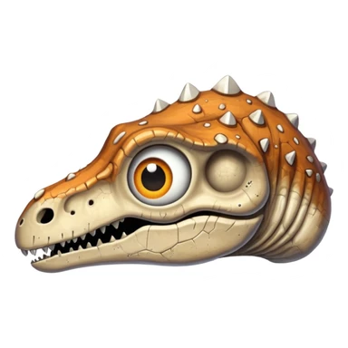 a dinosaur bone with eyes sticker
