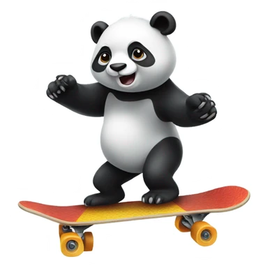 Panda on skateboard sticker