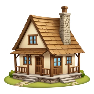 cartoonish stick-built cottage sticker