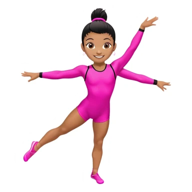 "A gymnast in neon pink and black outfit with a smile and a look of surprise (normal skin) sticker