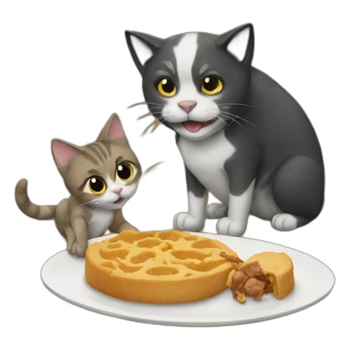 cat eating a dog sticker