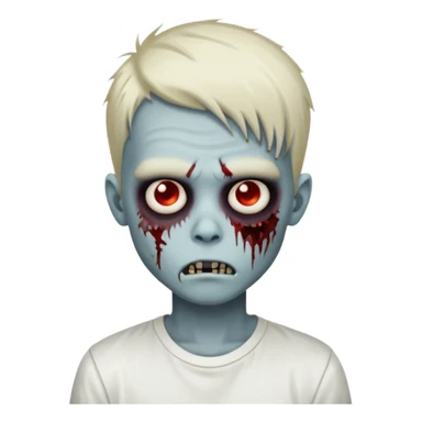 zombie boy with emo hair and white shirt emoji sticker