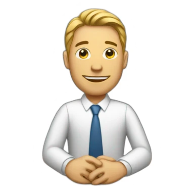 office man at the table sticker