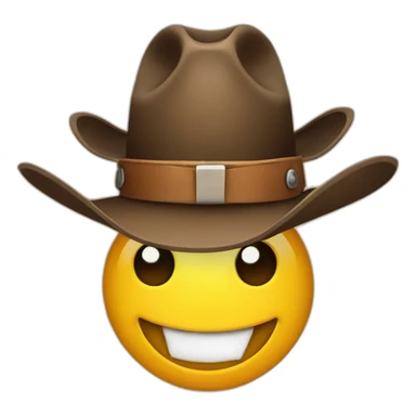 Smiley cowboy face with hat sticker