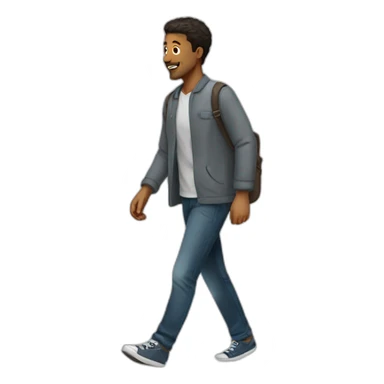 guy walking sticker