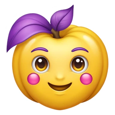 Coração amarelo e roxo sticker