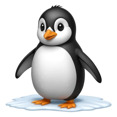 Penguin being hit in the snow sticker