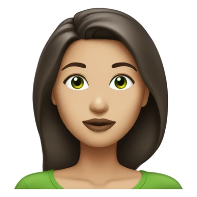 Brunette with plump lips and green eyes sticker