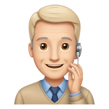 man with hearing aid sticker