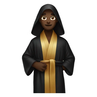 Long black silk robe sticker