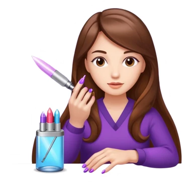 lady doing nails with uv lamp sticker