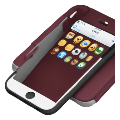 iPhone with burgundy case sticker