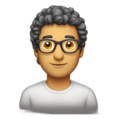homem pardo com cavanhaque cabelo curto e levemente cacheado, oculos sticker