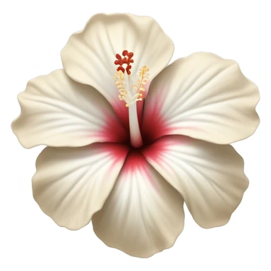 white and beige hibiscus flower  sticker