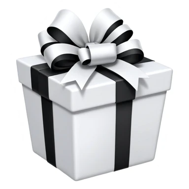 big white gift basket with lots of gifts, and the gifts are black and white no other colors sticker