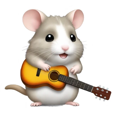 Hamster grey with guitar djungarian sticker