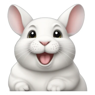 happy white chinchilla sticker