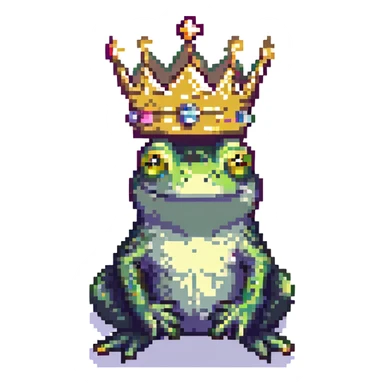 frog with a crown on its head sticker
