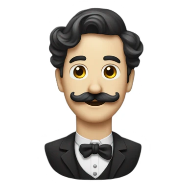 Emoji métisse avec chaplin moustache sticker