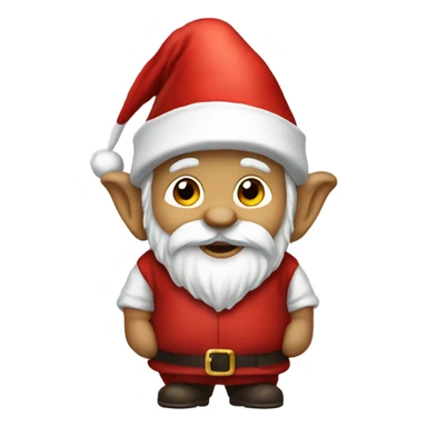 Gnome wearing Santa hat sticker