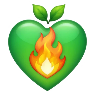 fire green heart emoji sticker