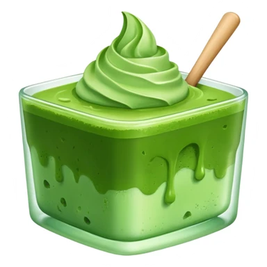 realistic green ice matcha sticker