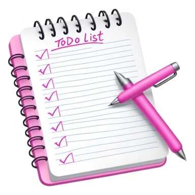 a hand writing a to-do list with a pink pen in a notebook sticker