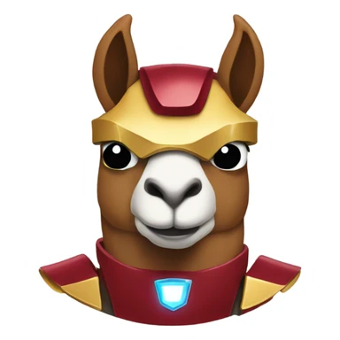 Llama dressed up as iron man sticker