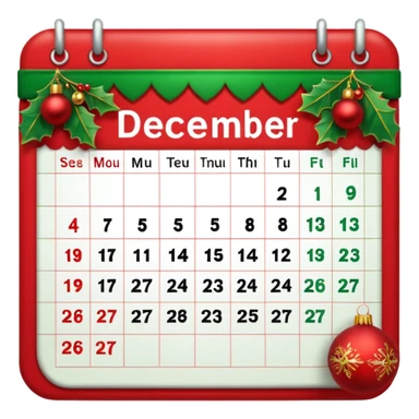 December 25 calendar sticker