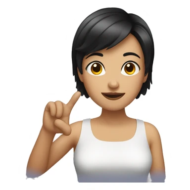 woman with short black hair doing ok gesture sticker