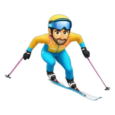 Martin Fourcade skiing sticker