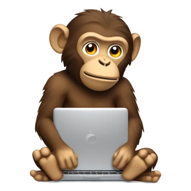 Tired monkey typing on chromebook sticker