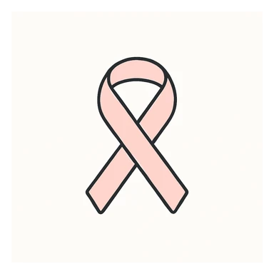 a pale pink ribbon, flat and straight sticker
