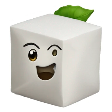 sugar cubes on a paper sticker