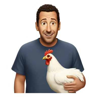 Adam Sandler with a chicken sticker