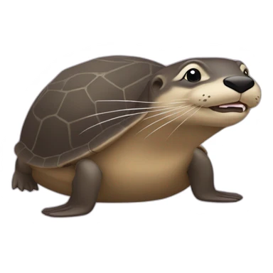 Une loutre sur un sur une tortue sticker