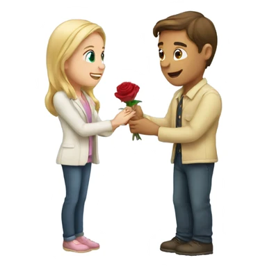 Marry proposal boy and girl sticker