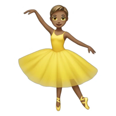 Ballerina with yellow skirt sticker